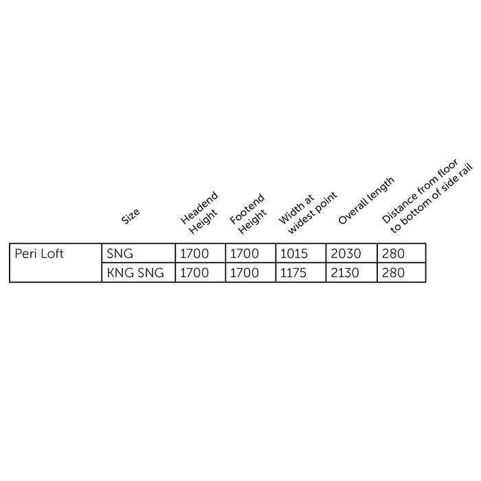 Peri Loft Bed - Single & King Single