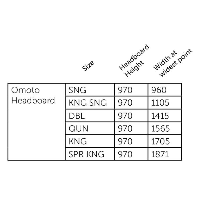 Omoto Headboard - Single to Super King - Ash