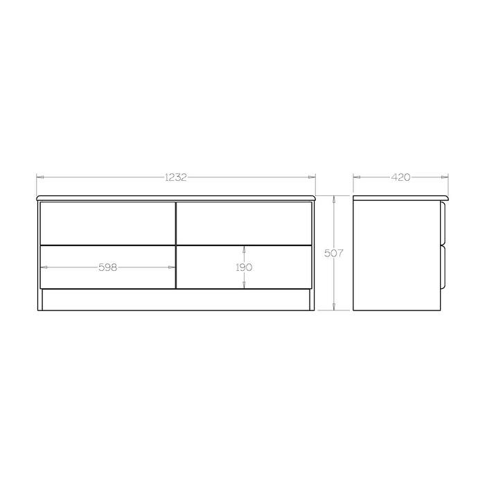 Northville Bed End Chest 4 Drawer