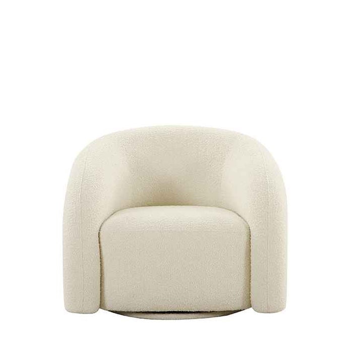 Chicago Swivel Chair - White Boucle
