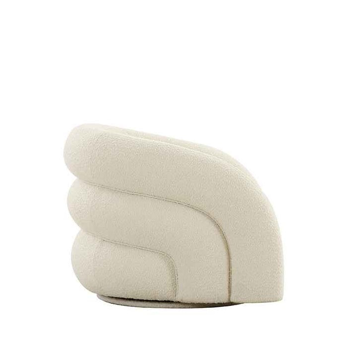 Chicago Swivel Chair - White Boucle