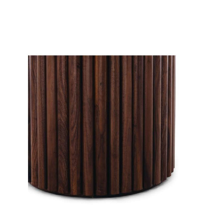 Rho Dining Table Walnut with Travertine Top - 1200dia (Seats 4)