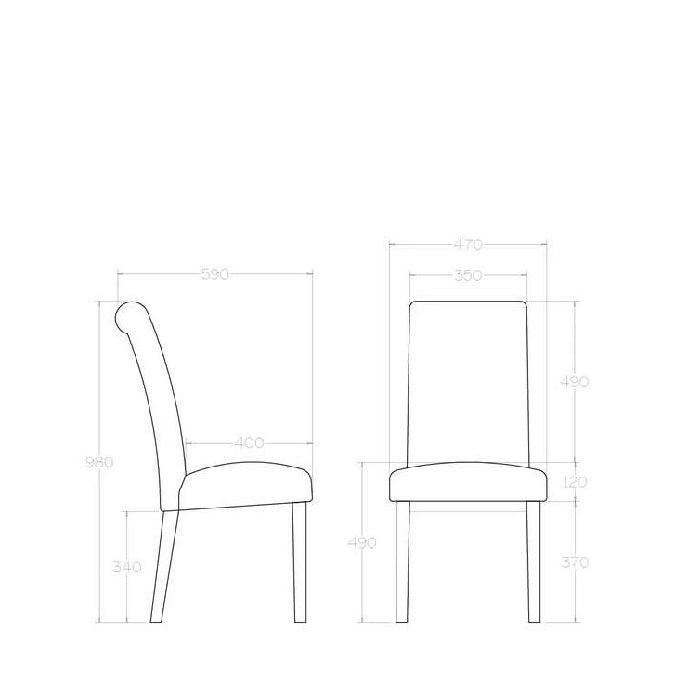Jackson Dining Chair with Roll Top