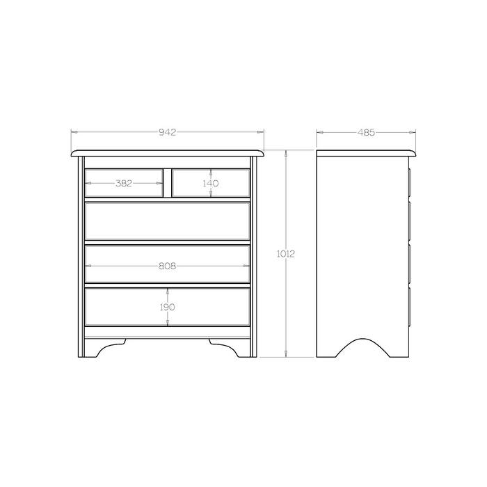 Villager Lowboy 5 Drawer