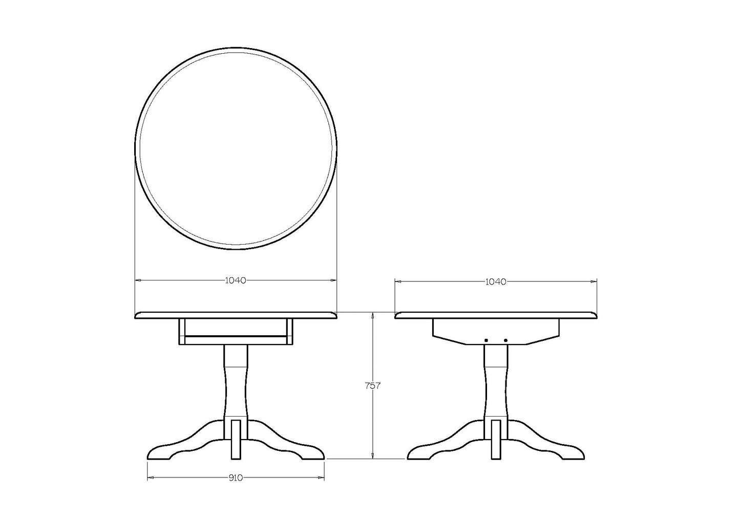 Villager Dining Table Round 1050