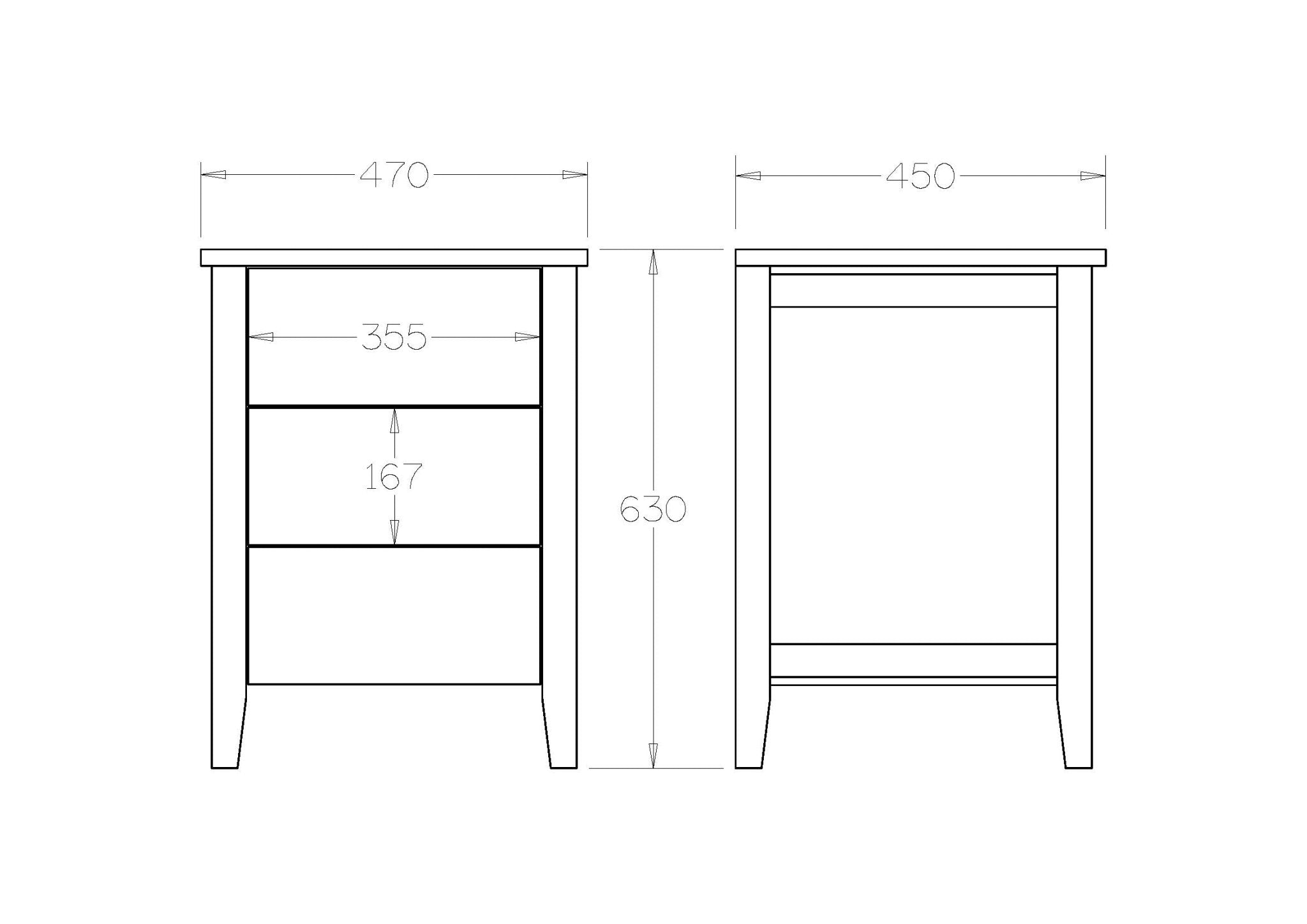 Adventure Bedside 3 Drawer - Paulas Home & Living