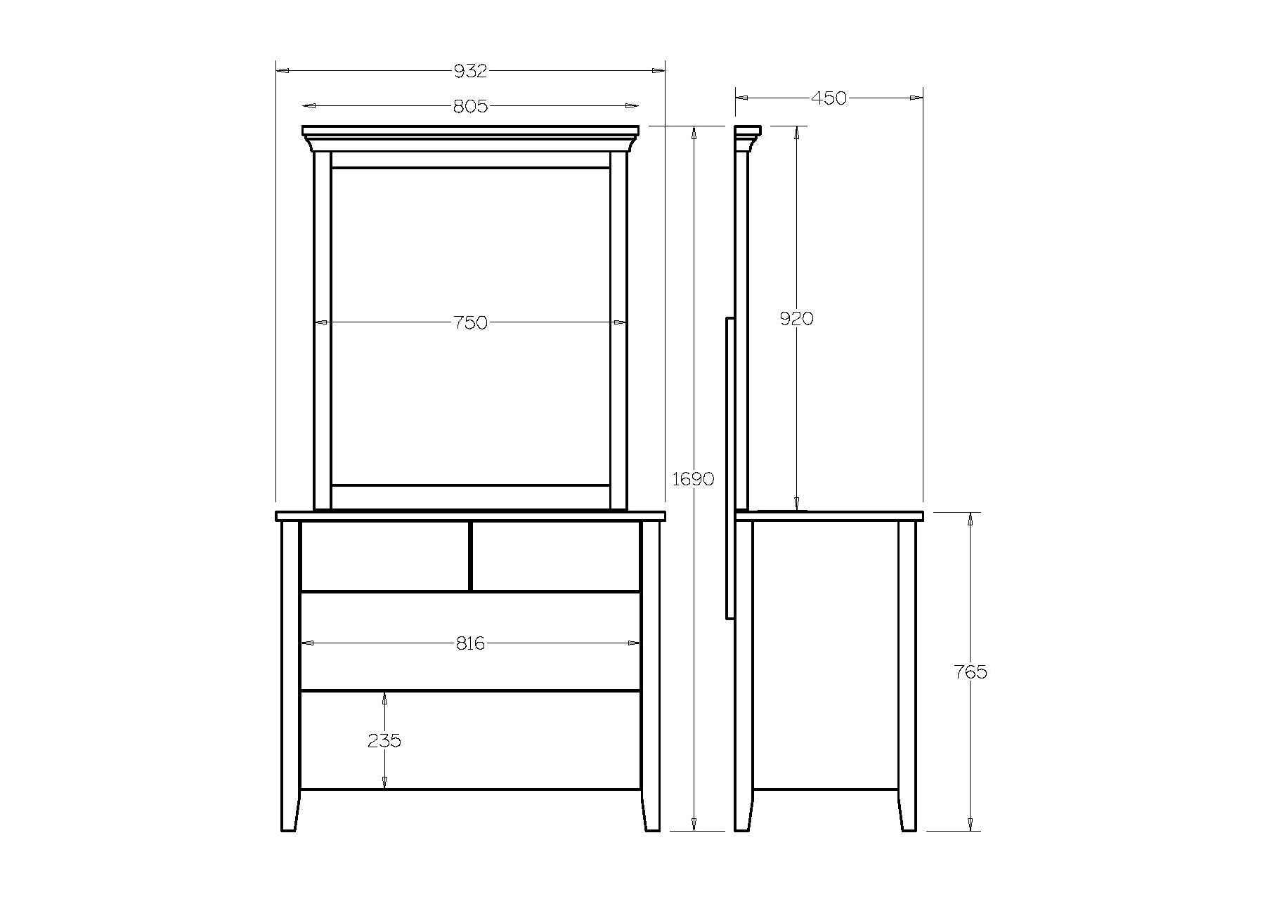 Adventure Dresser & Mirror 4 Drawer - Paulas Home & Living