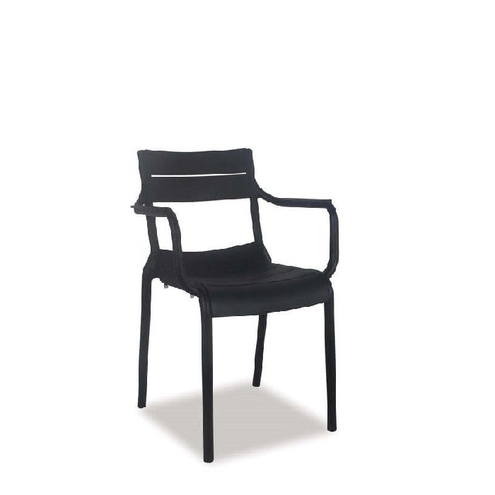 Alfresco Villa Stackable Dining Chair - Gunmetal Grey - Paulas Home & Living