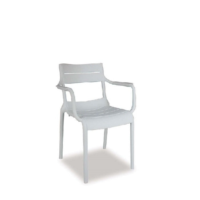 Alfresco Villa Stackable Dining Chair - White - Paulas Home & Living