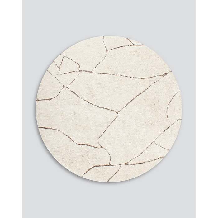 Aria Floor Rug Round Ivory (Polyester) - Paulas Home & Living