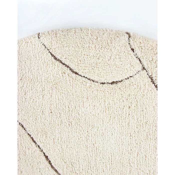 Aria Floor Rug Round Ivory (Polyester) - Paulas Home & Living