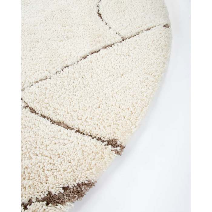 Aria Floor Rug Round Ivory (Polyester) - Paulas Home & Living