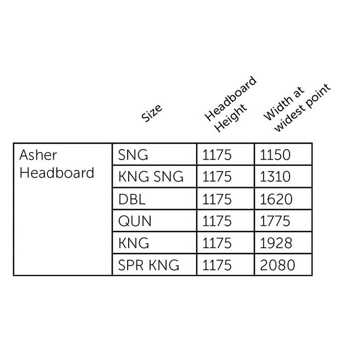 Asher Headboard - Single to King Single - Paulas Home & Living