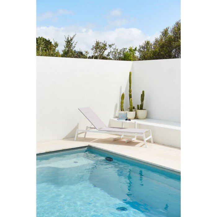 Boston Outdoor Sun Lounger - White - Paulas Home & Living