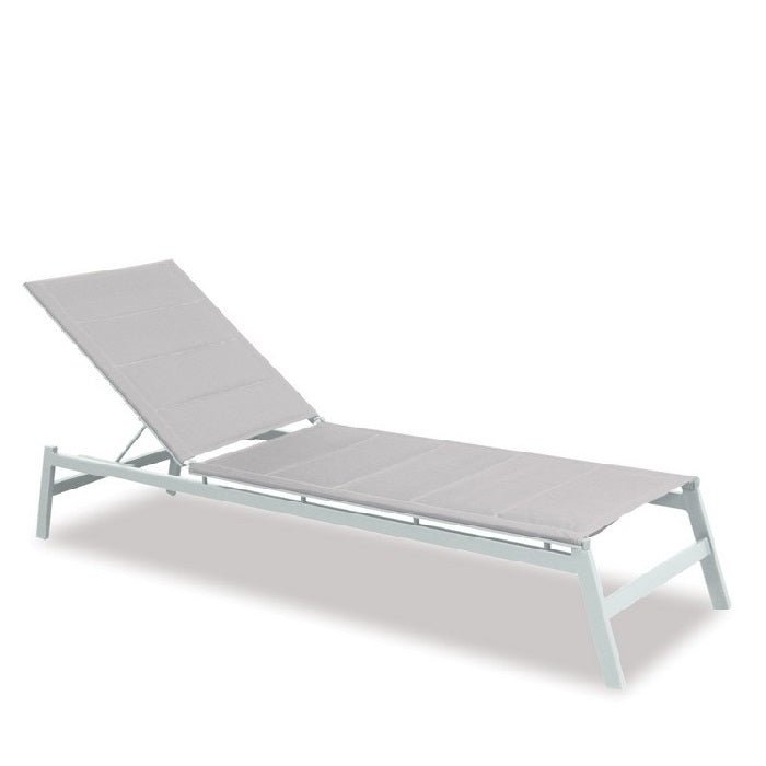 Boston Outdoor Sun Lounger - White - Paulas Home & Living