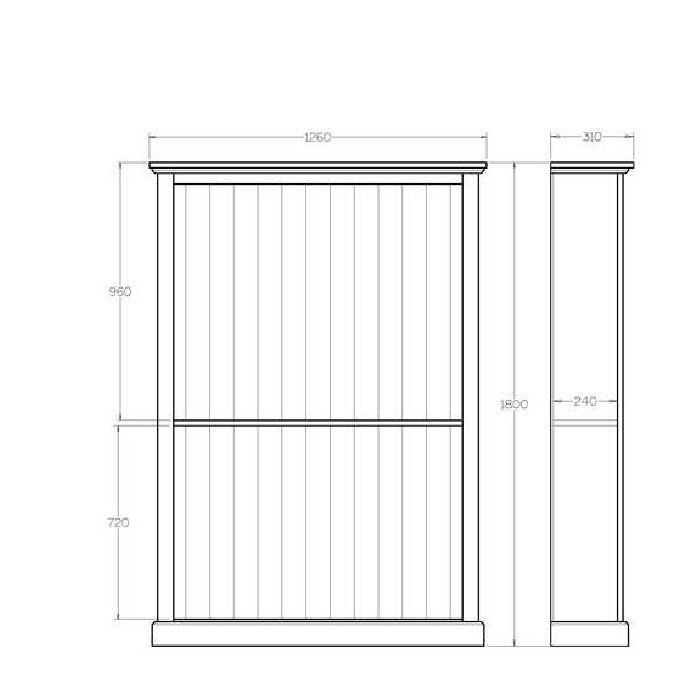 Charlton Bookcase 1800h x 1260w - Paulas Home & Living