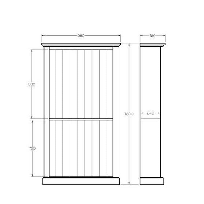 Charlton Bookcase 1800h x 960w - Paulas Home & Living