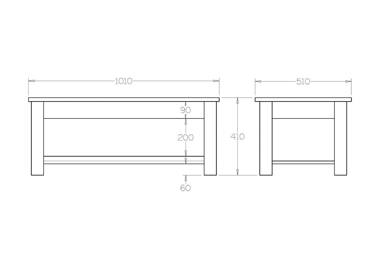 Charlton Coffee Table - with Rack - Paulas Home & Living