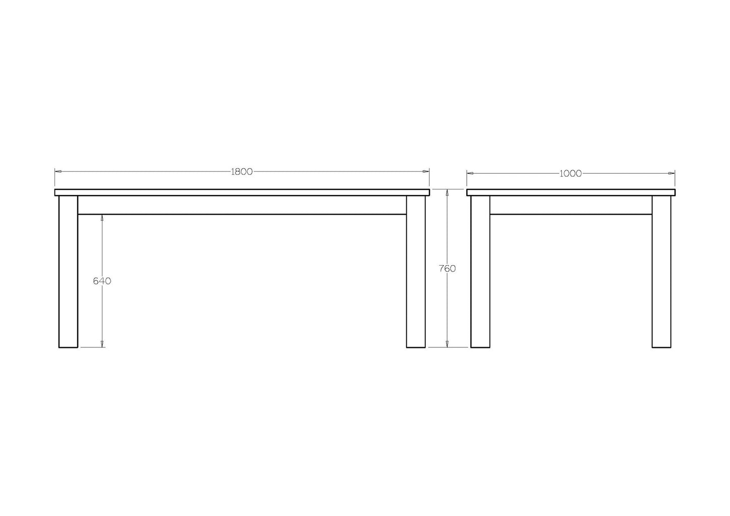 Charlton Dining Table - 1800w - Paulas Home & Living