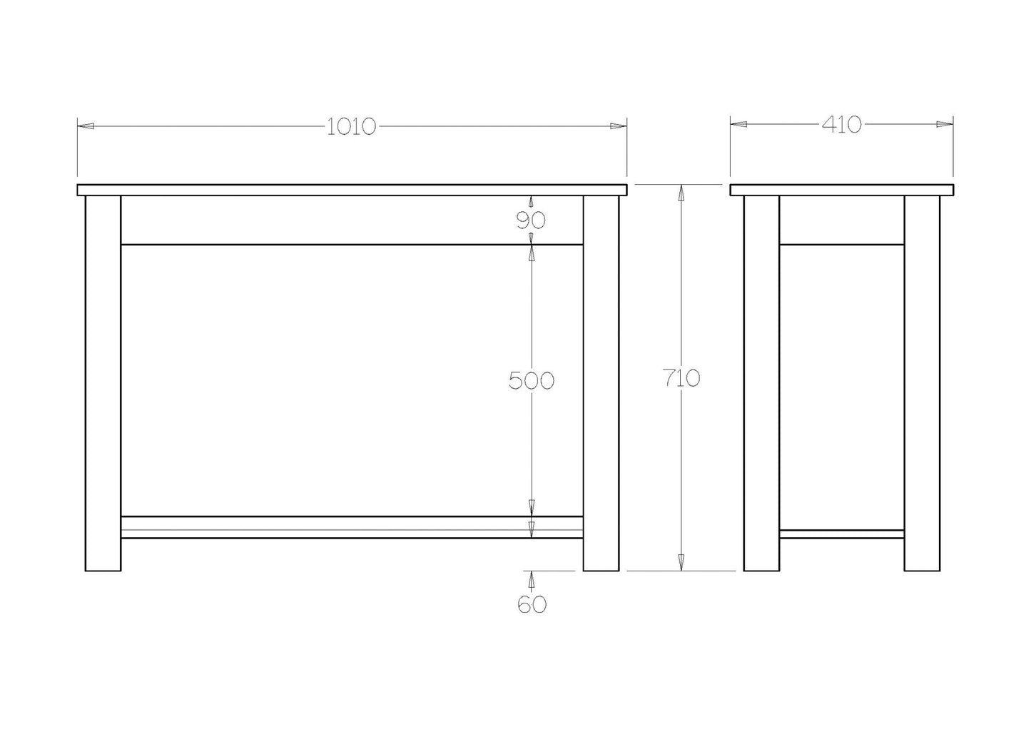 Charlton Hall Table with Rack - Paulas Home & Living