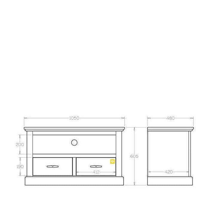 Charlton TV Entertainment Unit - 2 Drawer - Paulas Home & Living
