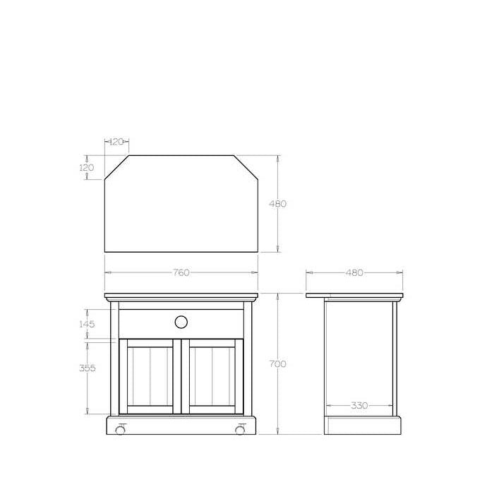 Charlton TV Trolley with Castors 2 Door - No Corner or with Corner - Paulas Home & Living