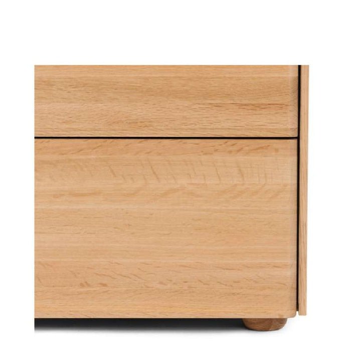Cube Natural 2 Drawer Bedside - Travertine top - Paulas Home & Living