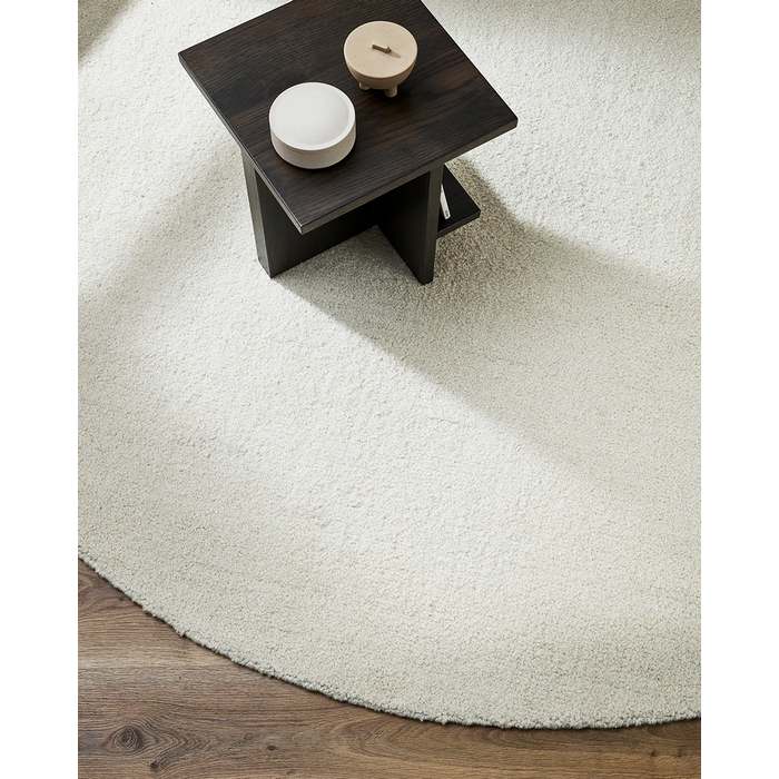 Dorset Round Floor Rug - Natural White (Wool & Merino) - Paulas Home & Living