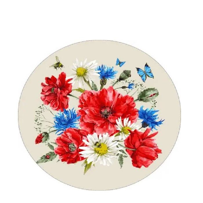 Floral Glass Side Table - Paulas Home & Living