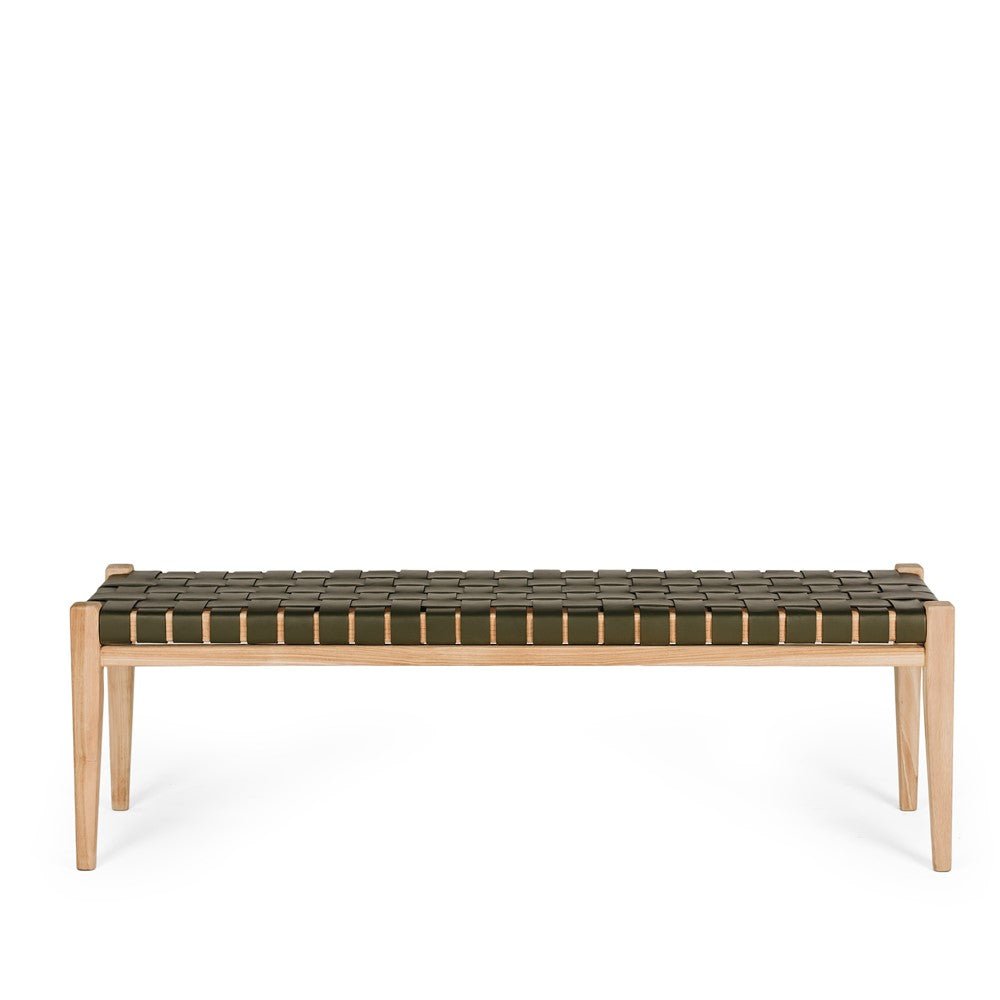 Indo Bench Seat - Woven - Olive - Paulas Home & Living