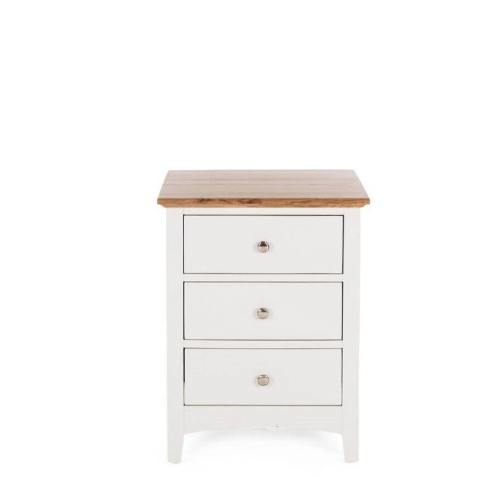 Jessica Bedside 3 Drawer - Oak Top - Paulas Home & Living