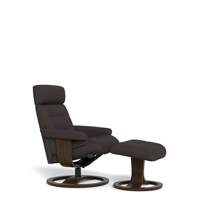 La - Z - Boy Royal Large Wenge Recliner + Footstool - Paulas Home & Living