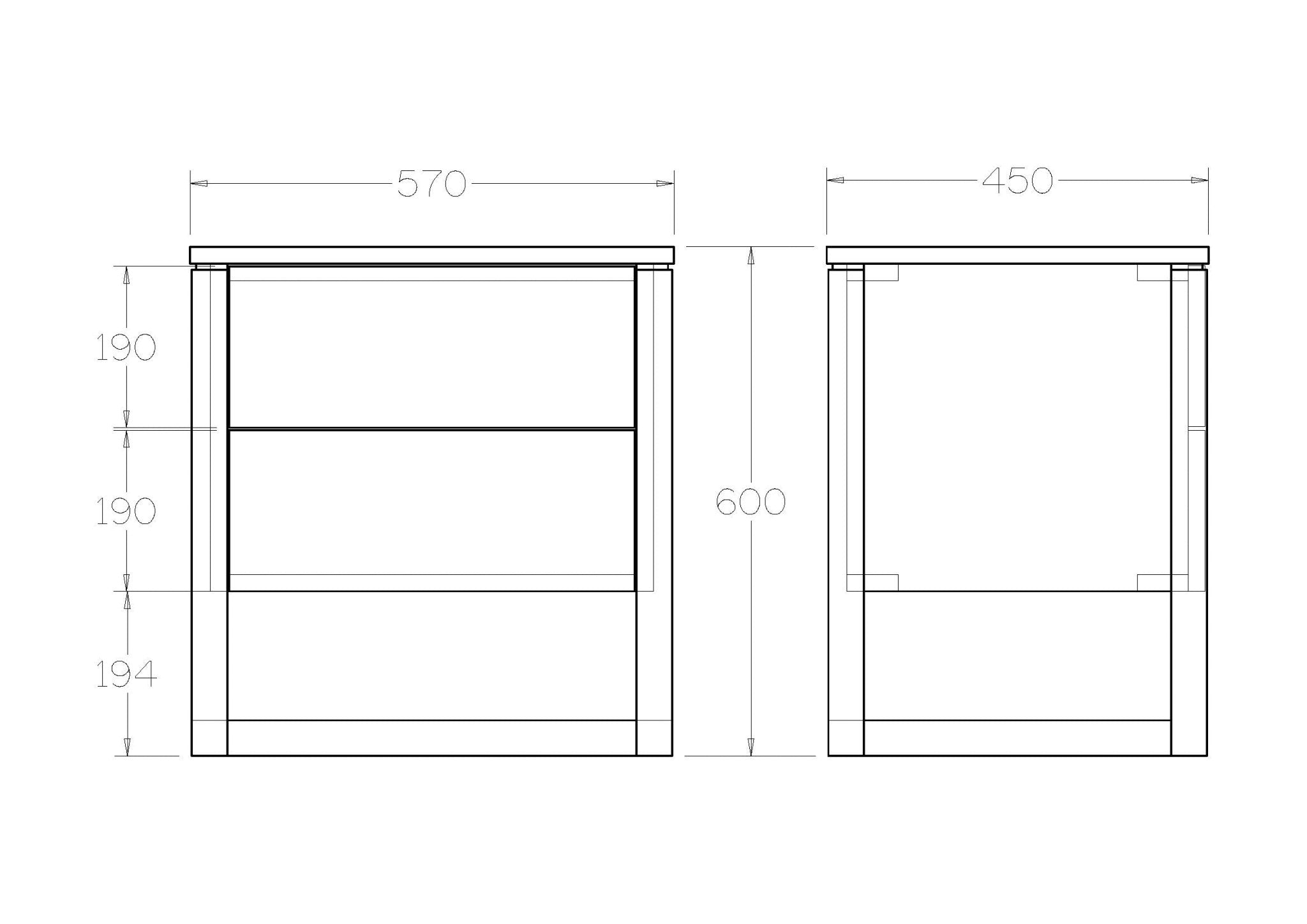 Larry 2 Drawer Bedside - Paulas Home & Living