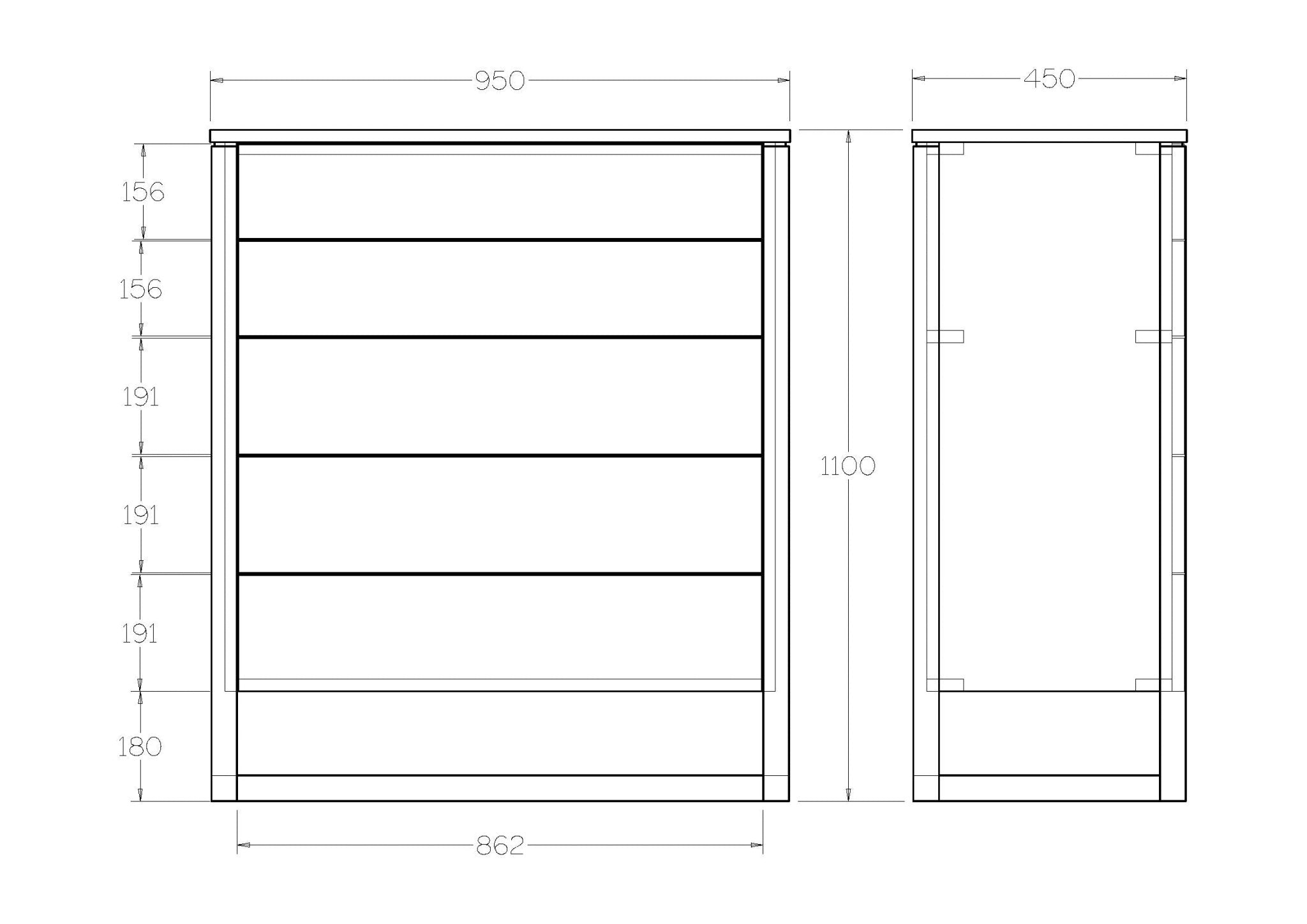Larry 5 Drawer Tallboy - Paulas Home & Living