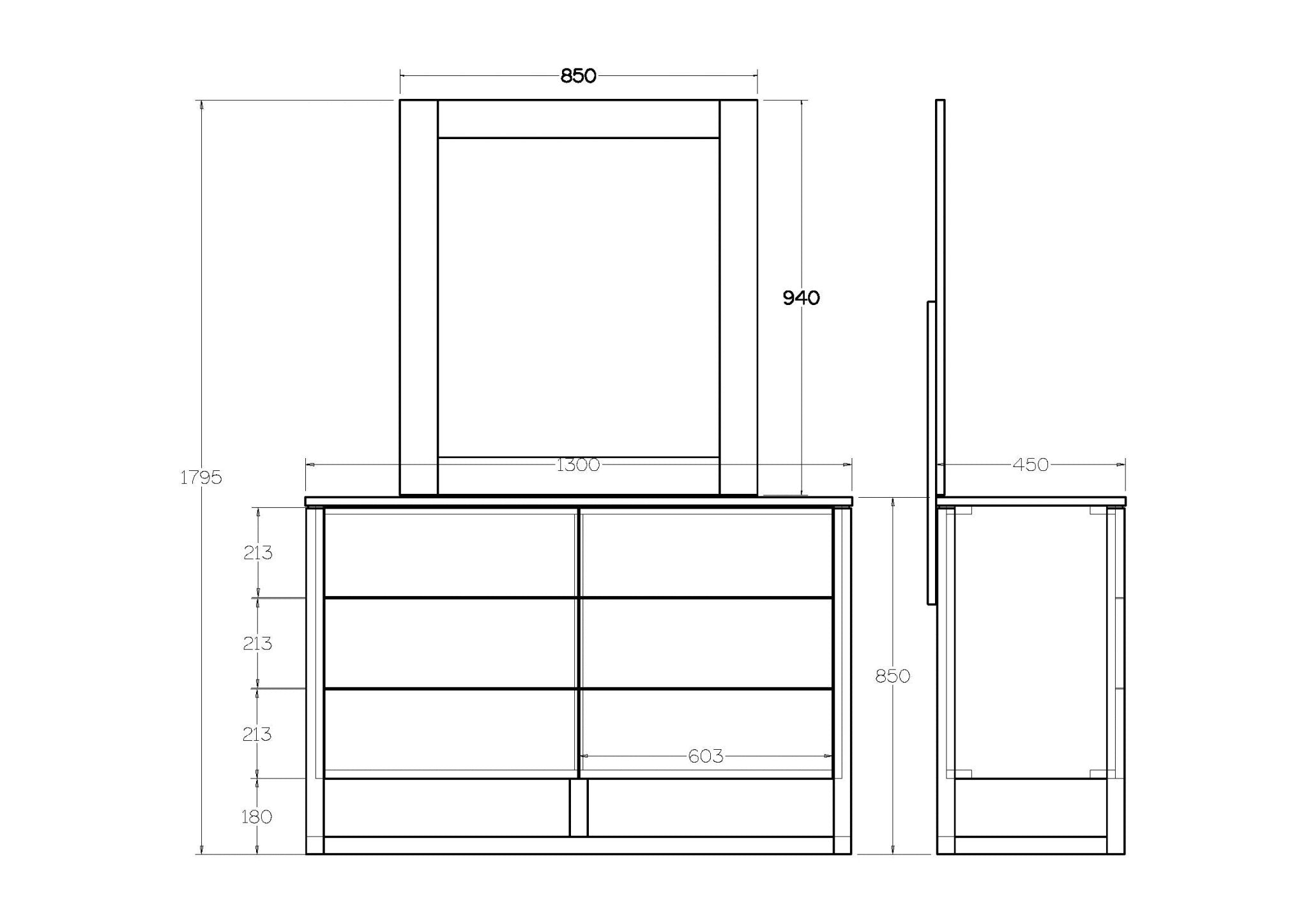 Larry 6 Drawer Dresser & Mirror - Paulas Home & Living