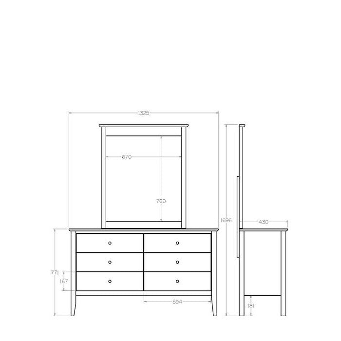 Mabel Dresser and Mirror 6 Drawer - Paulas Home & Living