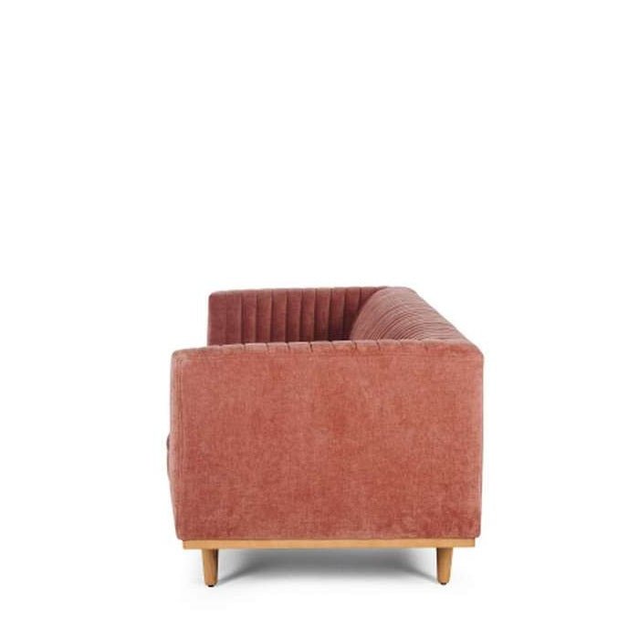 Madison 3 Seater Velvet - Amber Rose Polyester - Paulas Home & Living