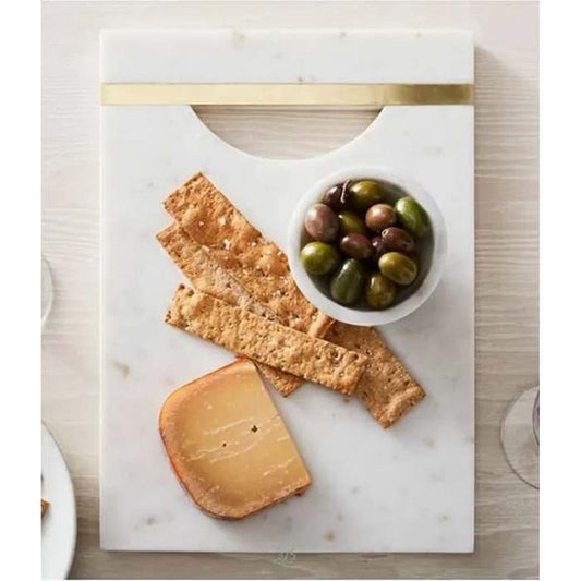 Marble Serving Board Grey with Gold - Paulas Home & Living