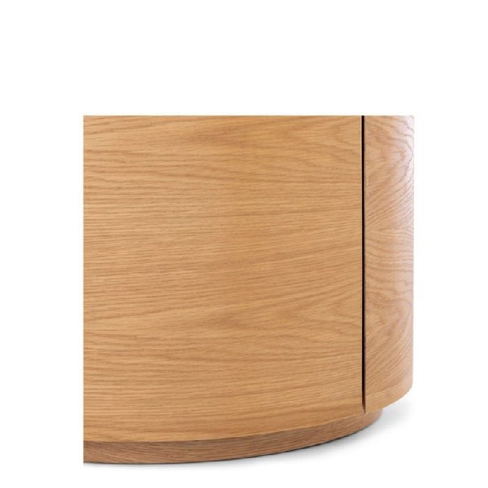 Muse 2 Dr Bedside - Travertine Top & Oak - Paulas Home & Living