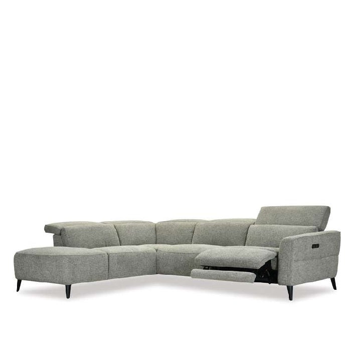 Nina 3 Seater Chaise Recliner LHF - Milan Green fabric - Paulas Home & Living
