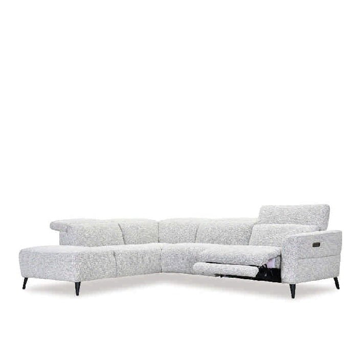 Nina 3 Seater Chaise Recliner LHF - Milan Pepper fabric - Paulas Home & Living