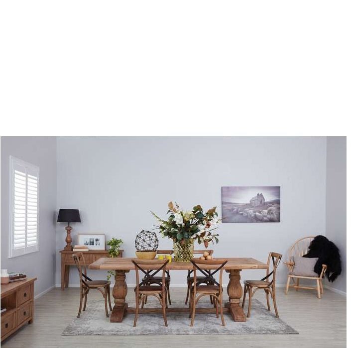 Old Elm & Cross Dining Suite 2200w (7 Pce) - Paulas Home & Living