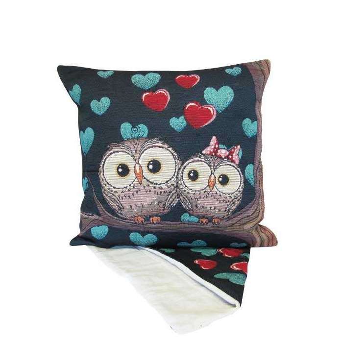 Owl Lovers in Blue Cushion - Paulas Home & Living