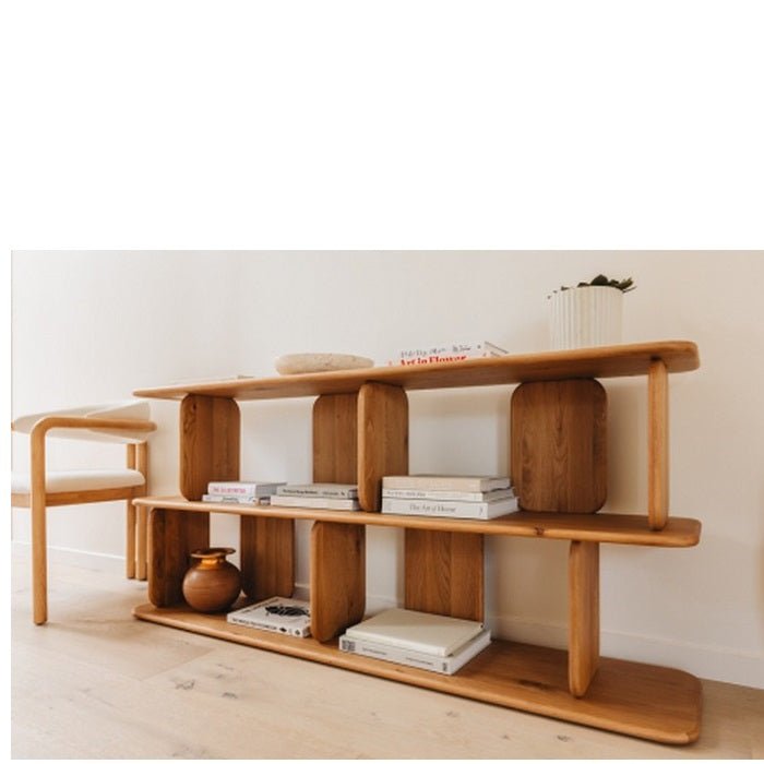 Panel Oak Bookcase Low - Paulas Home & Living