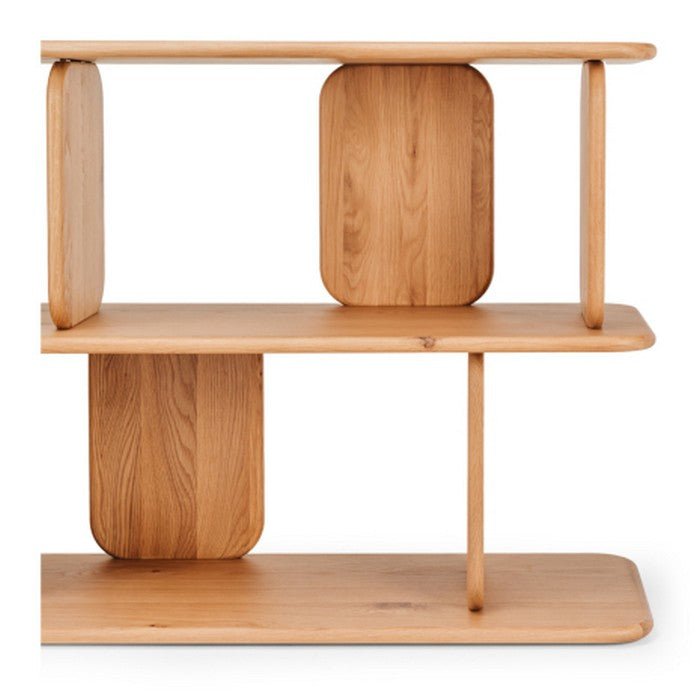 Panel Oak Bookcase Low - Paulas Home & Living