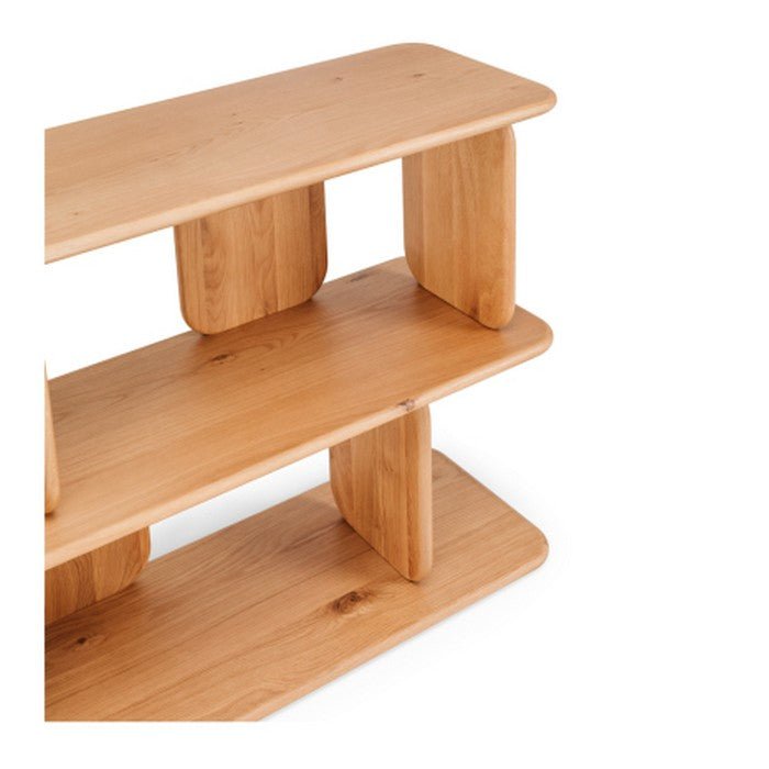 Panel Oak Bookcase Low - Paulas Home & Living