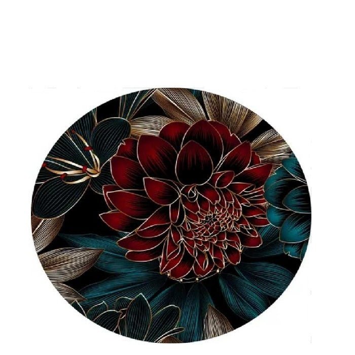 Red Flower Glass Side Table - Paulas Home & Living