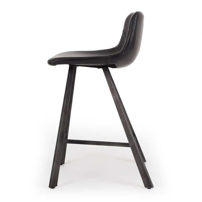 Rustic Barstool PU - Black - Paulas Home & Living