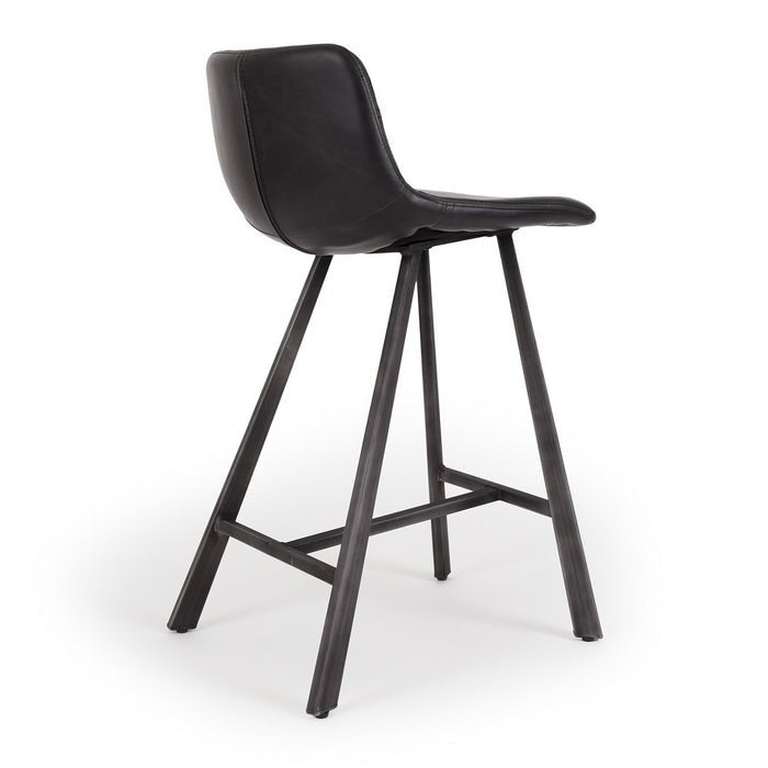 Rustic Barstool PU - Black - Paulas Home & Living