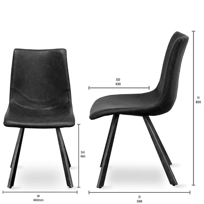 Rustic Dining Chair - Cognac - Paulas Home & Living
